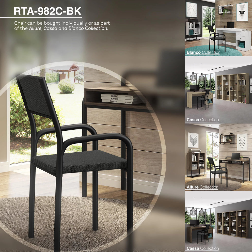 Black Office Desk Chair with Metal Frame N586