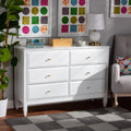 White Wood 6-Drawer Dresser V225