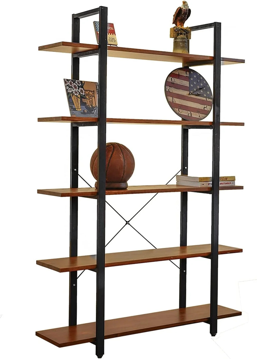 5 Tier Solid Wood Bookshelf O6882