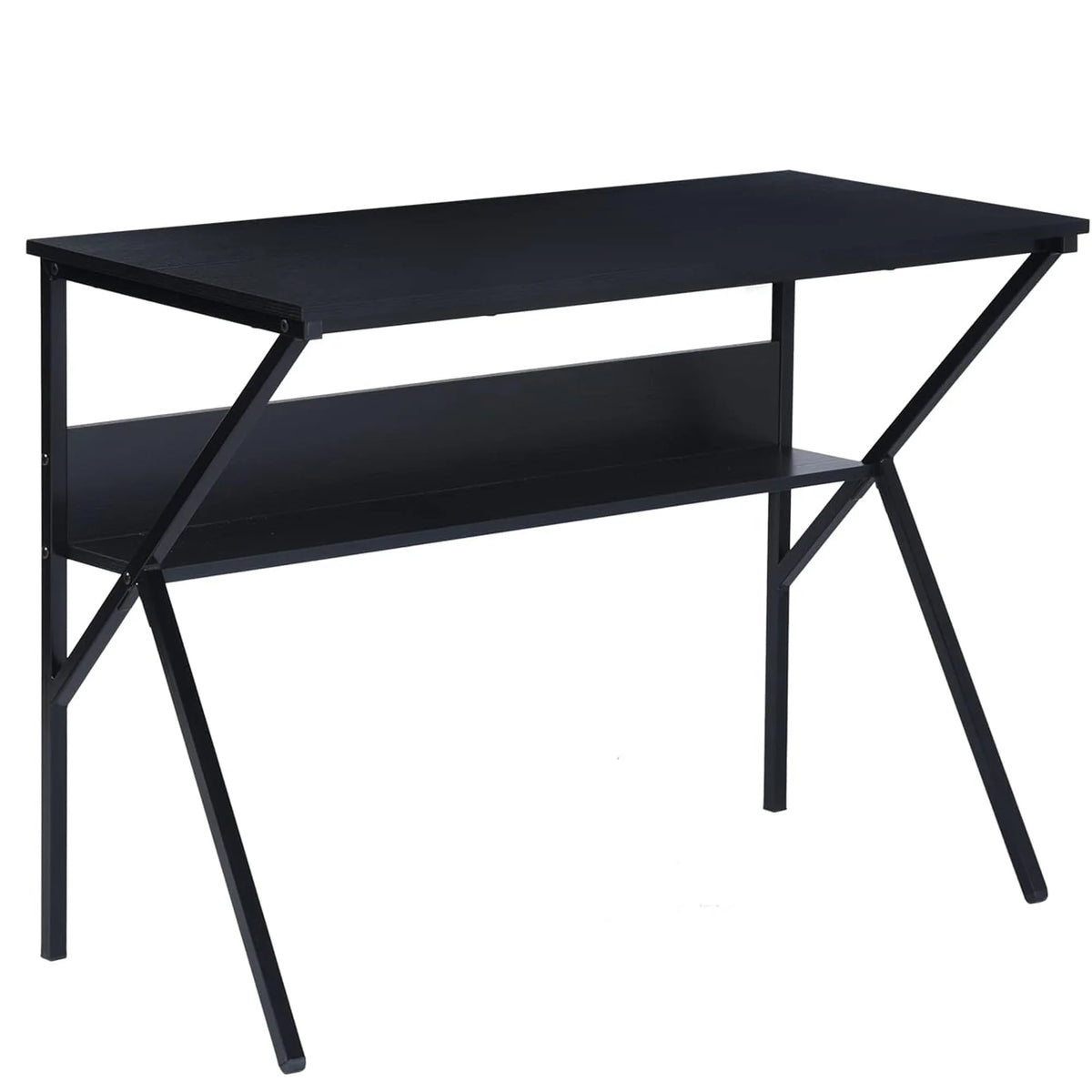 39.4 inch Black Desk with Storage Shelves X49347