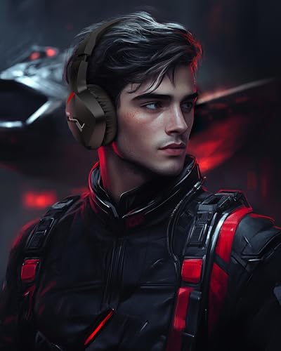 Wireless Gaming Headset with Noise Canceling Mic, 50MM, Red P79514