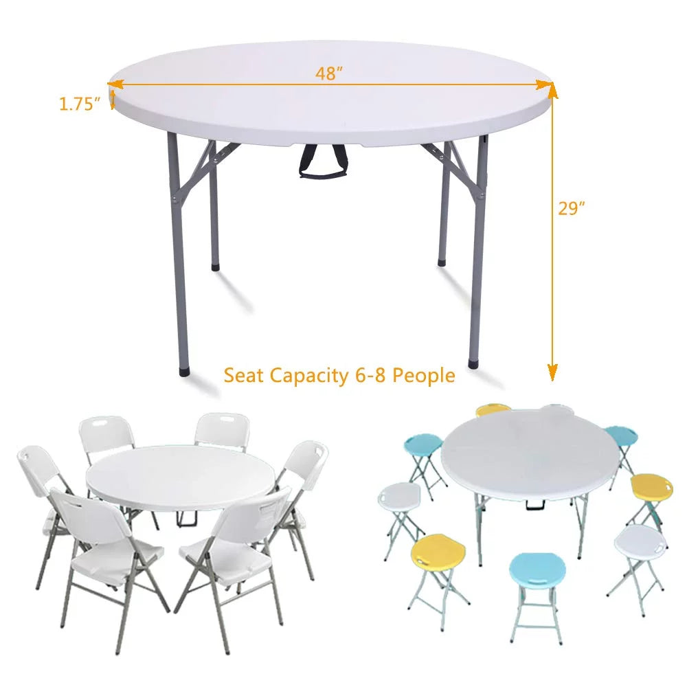 48" Round White Folding Plastic Table H740
