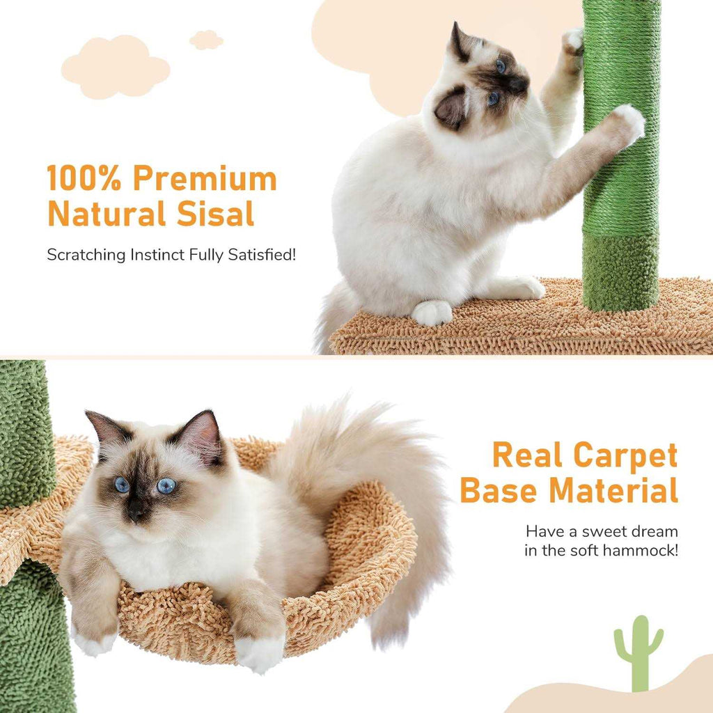 Cactus Cat Tree Floor to Ceiling Cat Tower with Adjustable Height Z846