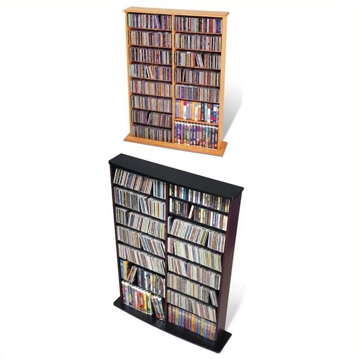 51" Double CD DVD Wall Media Storage Rack in Black V381603