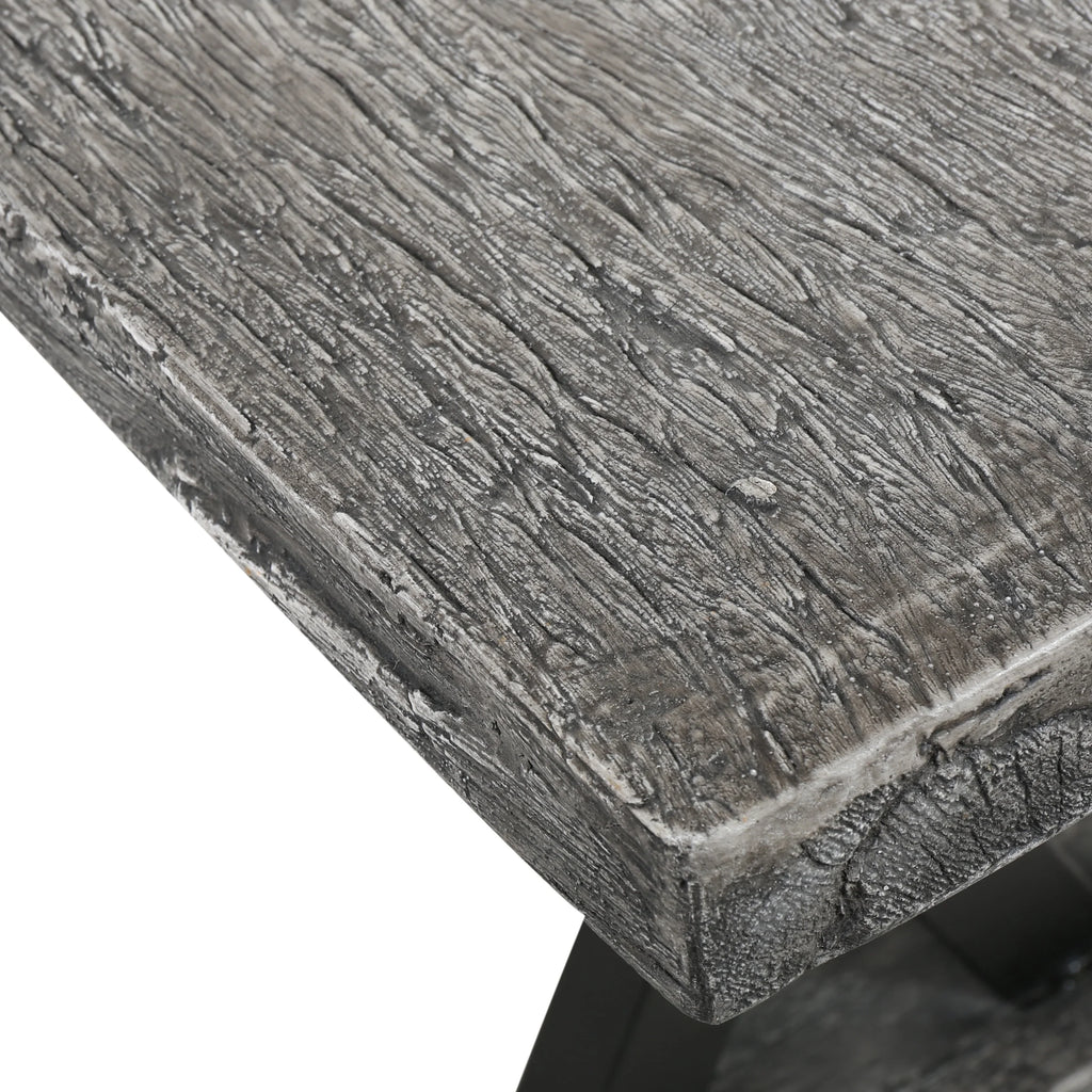 Grey Concrete and Steel Dining Bench B219180