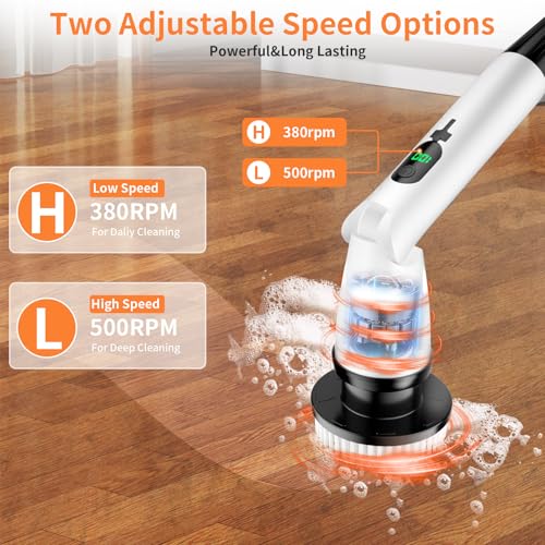 Cordless Electric Spin Scrubber with Long Handle P15405