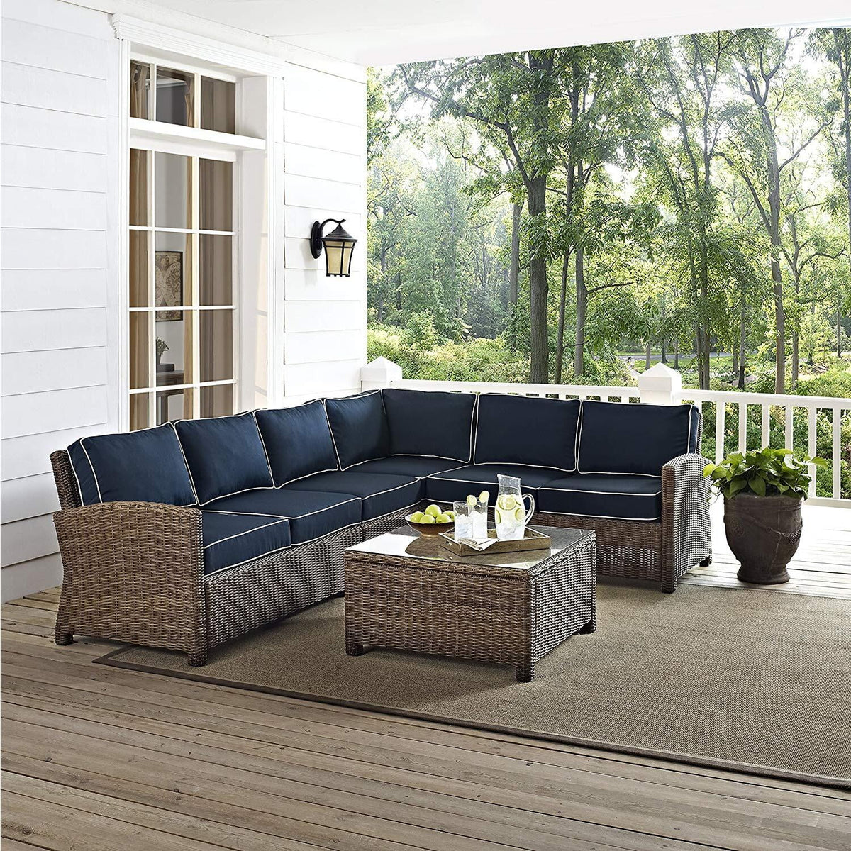 5Pc Outdoor Wicker Sectional Set F589