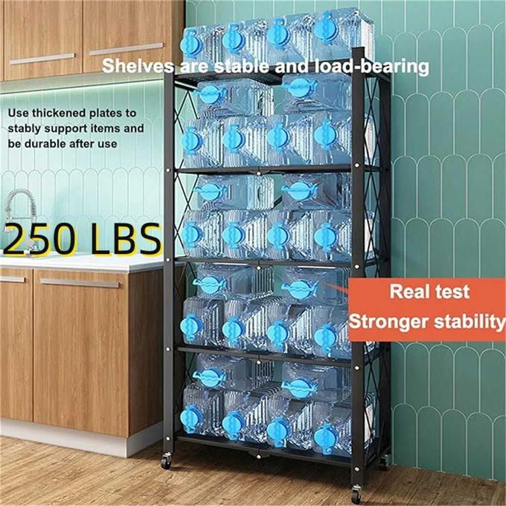 5 Tier Storage Shelves with Wheels B2693