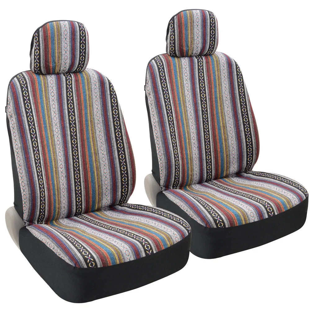 Striped Heavy Duty Woven Car Seat Covers Full Set 9pc X444