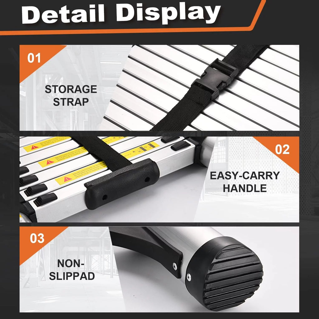 14.5 FT Aluminum Telescoping Extension Ladder 330lbs V141