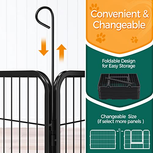 24-Inch 6 Panel Black Pet Playpen O154