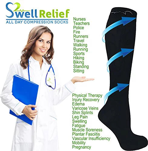 Large/X-Large 15-20 mmHg Knee-High Compression Socks H88667