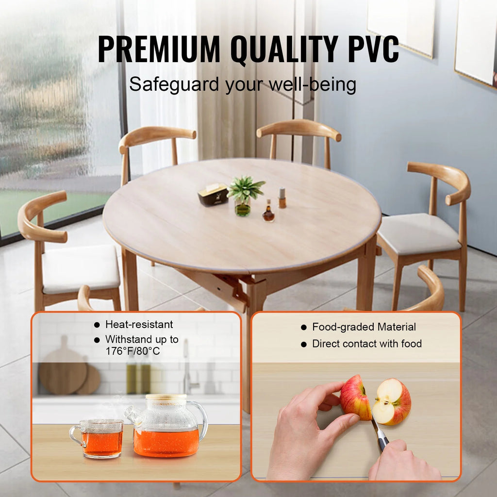 48 Inch Round Clear PVC Table Protector P8578