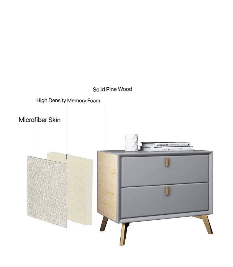 Solid Wood 3 Drawer Nightstand T339
