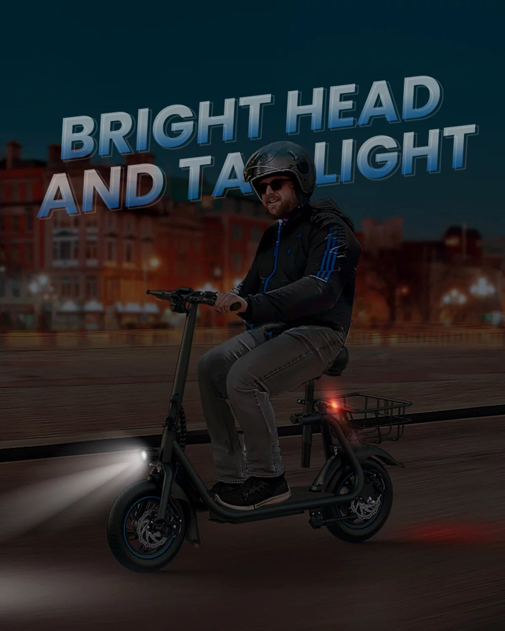 450W 12" Electric Commuter Scooter with Seat & Basket W588327