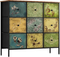 9 Fabric Drawer Storage Dresser with Wooden Top L94804