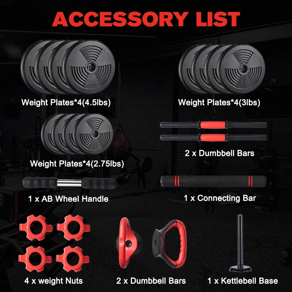 6 in 1 Adjustable Dumbbells Set J808292