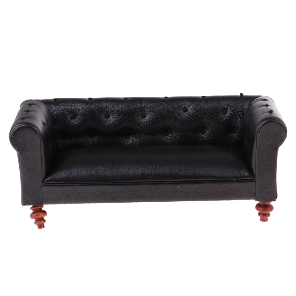 Black Leather Sofa U56205