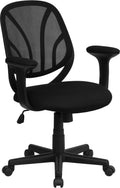 Black Mesh Task Chair with Arms H963884