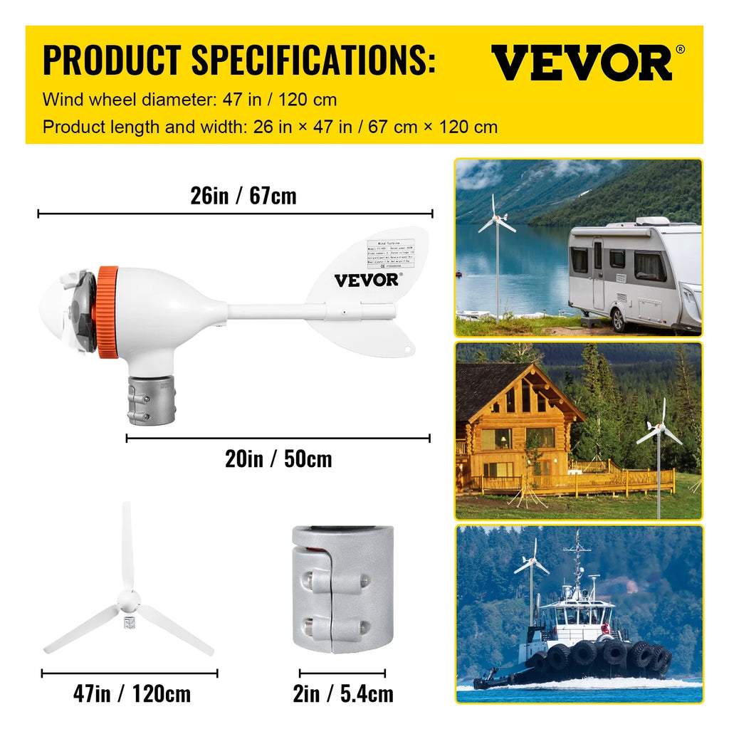 400W 12V Wind Turbine Generator with MPPT Controller B81046