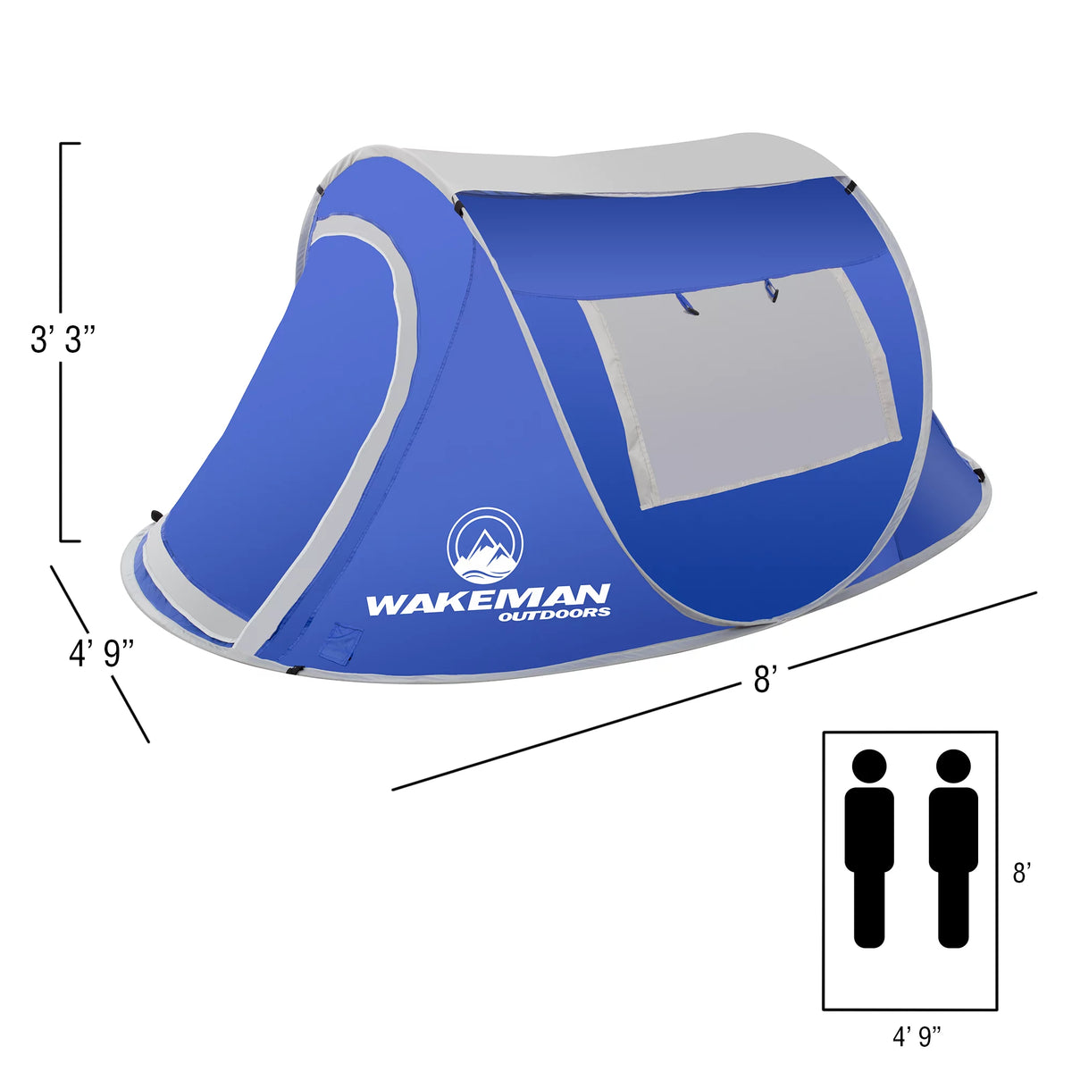 Water-Resistant 2-Person Pop-up Tent (Blue) O249506
