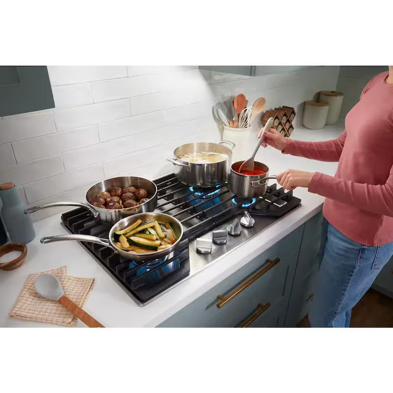 4-Burners Recessed Gas Cooktop in White Q3881