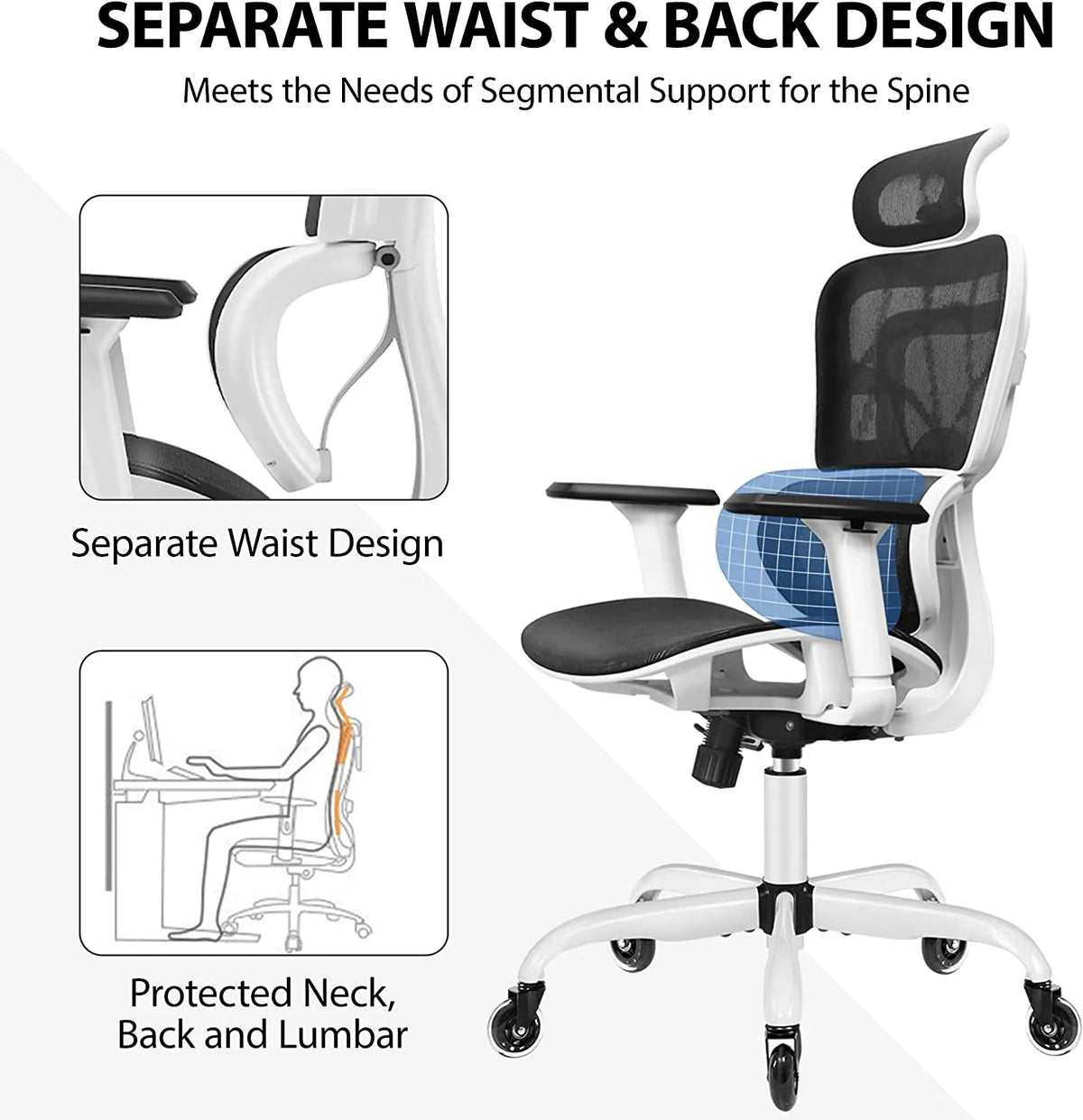 Black Ergonomic Office Chair with Lumbar Support S153361