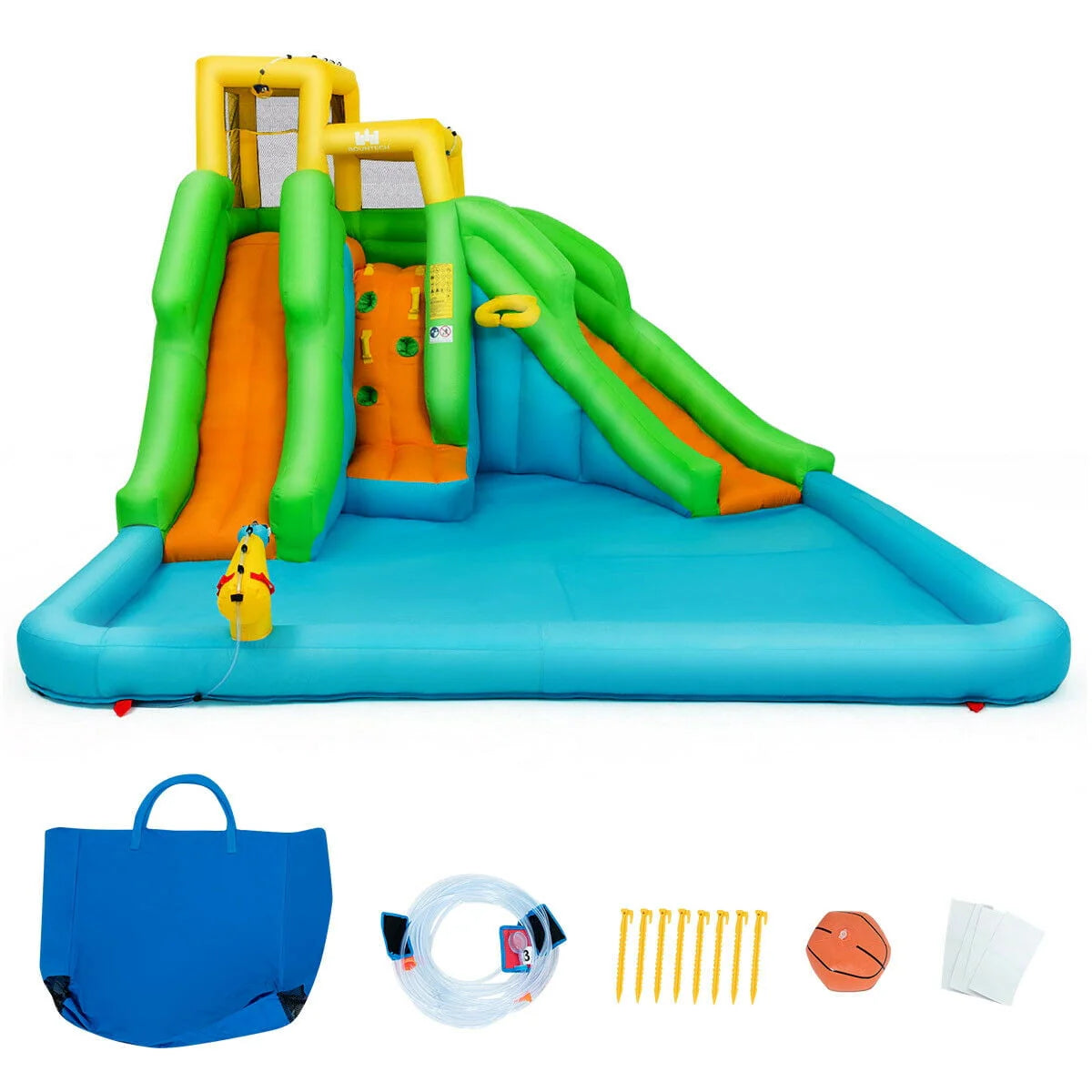 Inflatable Bounce House with 2 Slide and Climbing Wall U200