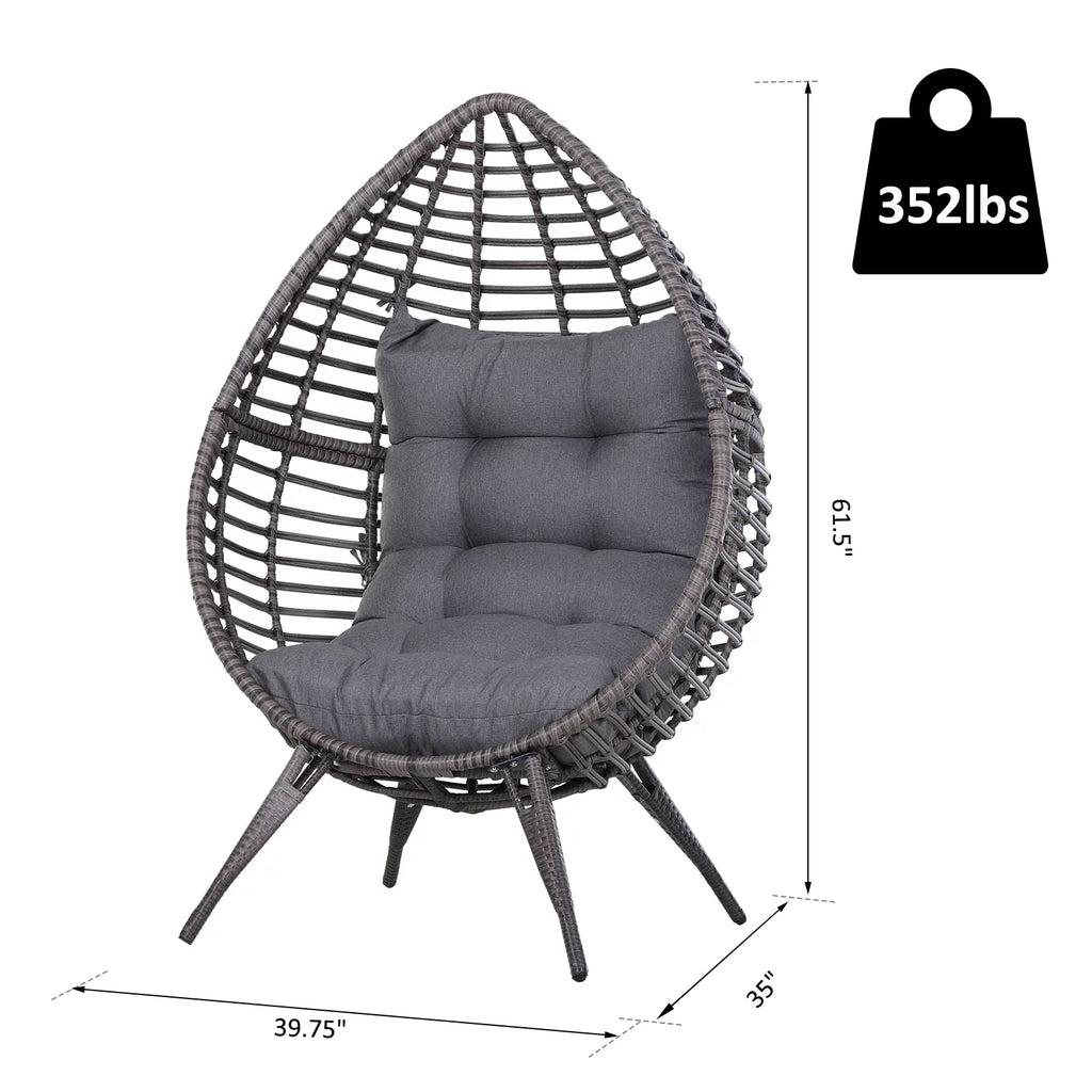 Indoor Outdoor Wicker Egg Chair with Cushion Y421617