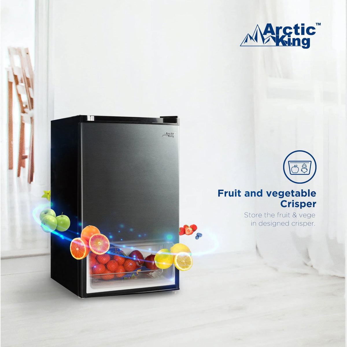 4.4 Cu ft Black Stainless Steel Look Mini Fridge B739