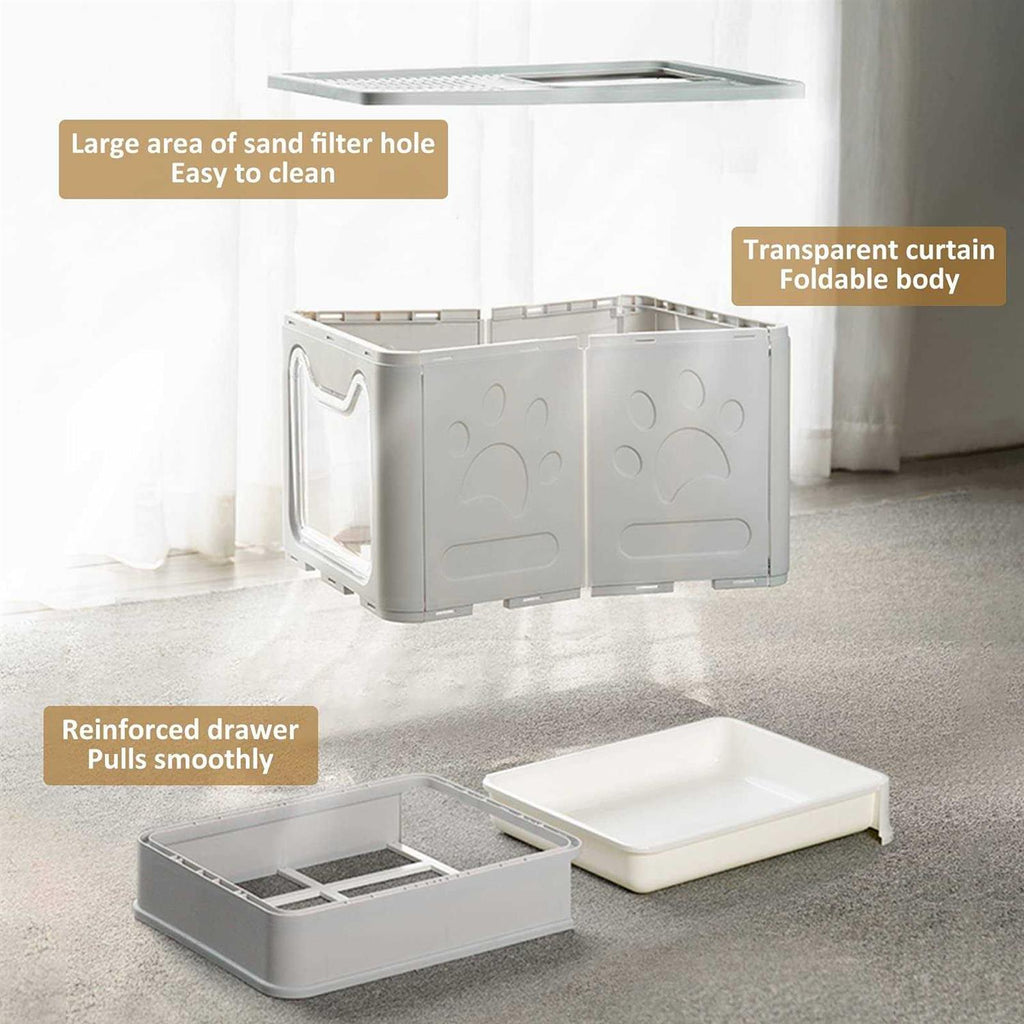 Foldable Cat Litter Box with Lid H243279