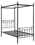 Black Twin Metal Canopy Bed E939