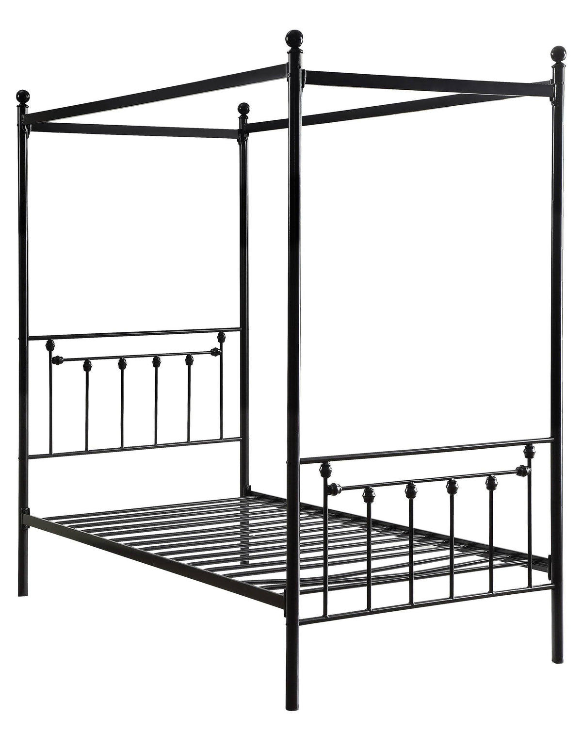 Black Twin Metal Canopy Bed E939