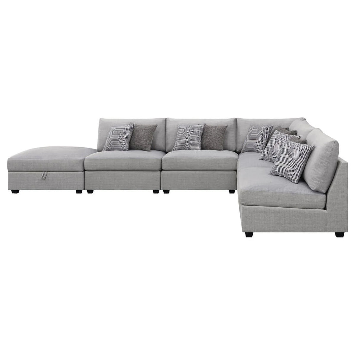 Gray 6-piece Fabric Upholstered Modular Sectional L884