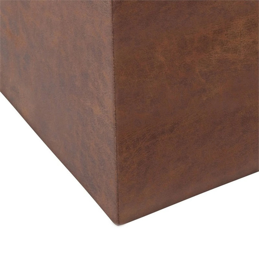 Faux Leather Storage Ottoman J677