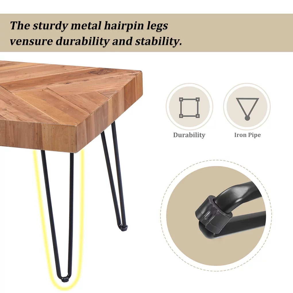 V Line Pattern Hairpin Legs Coffee Table F22600