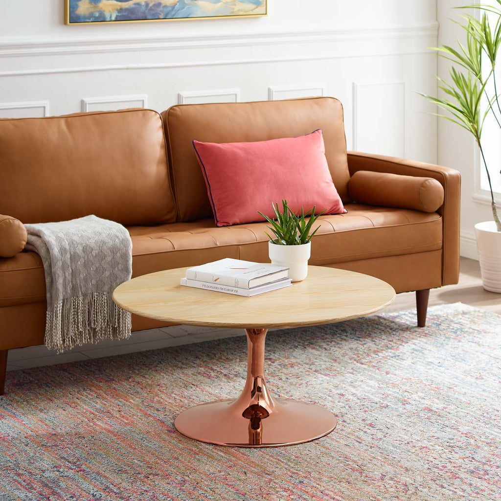 Round Wood Metal Coffee Table M4118