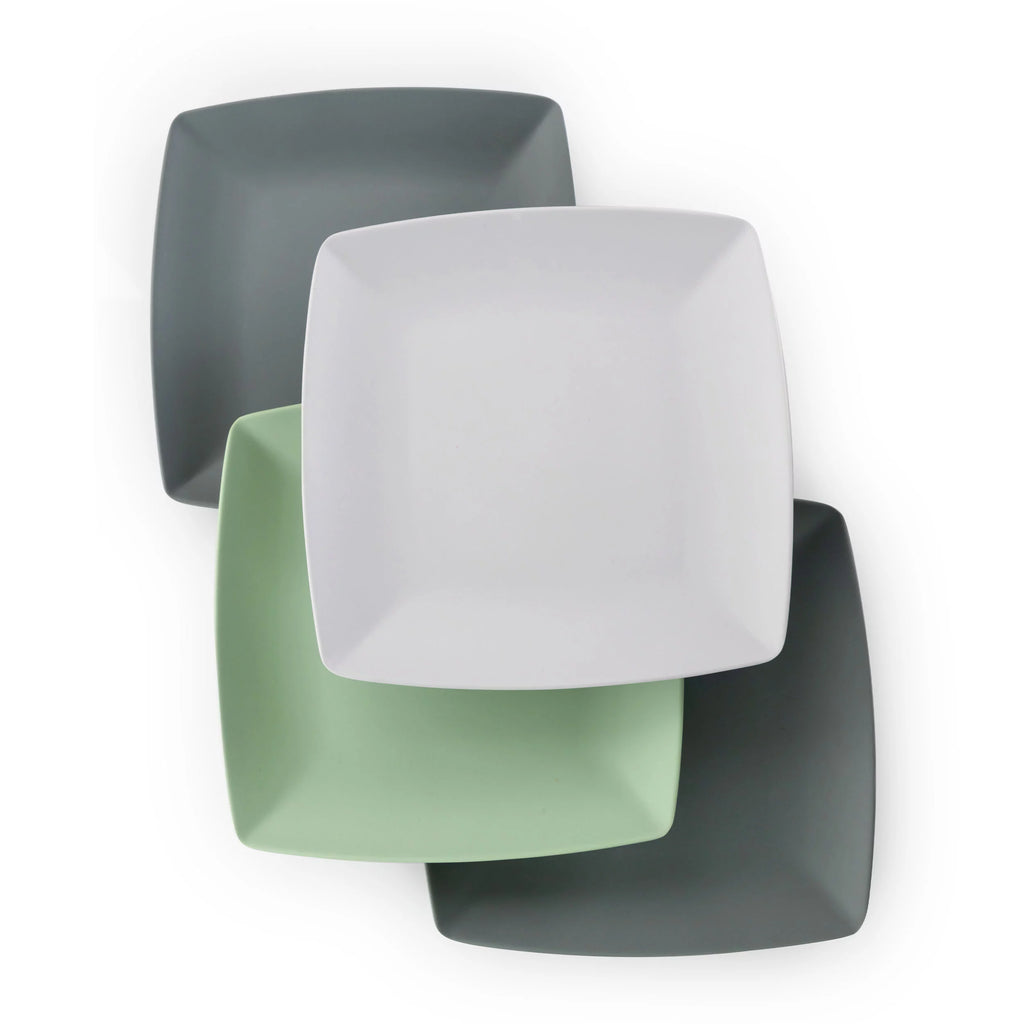4 Piece 10.5 Inch Square Melamine Dinner Plate Set W426