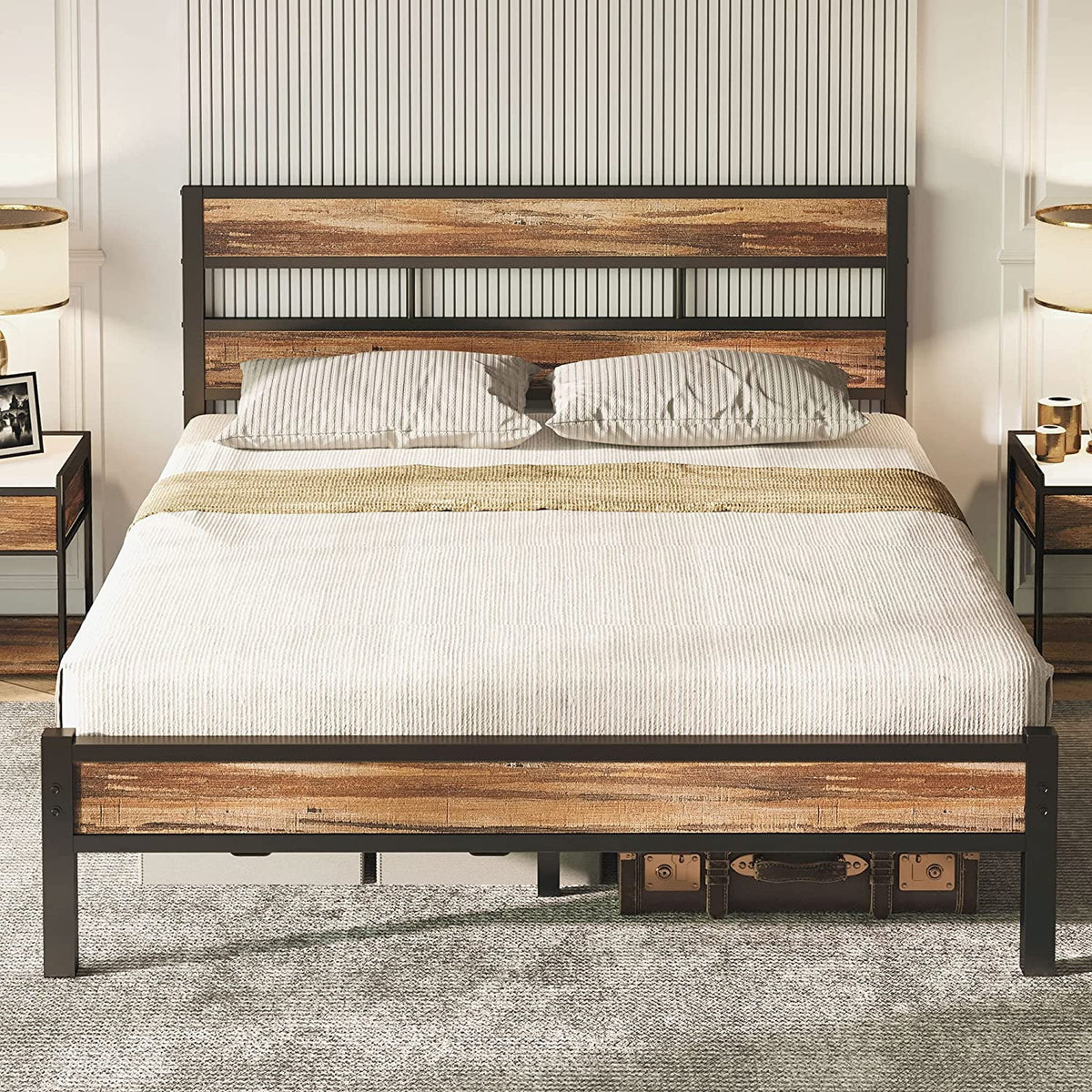 Queen Metal Bed Frame with Headboard I928