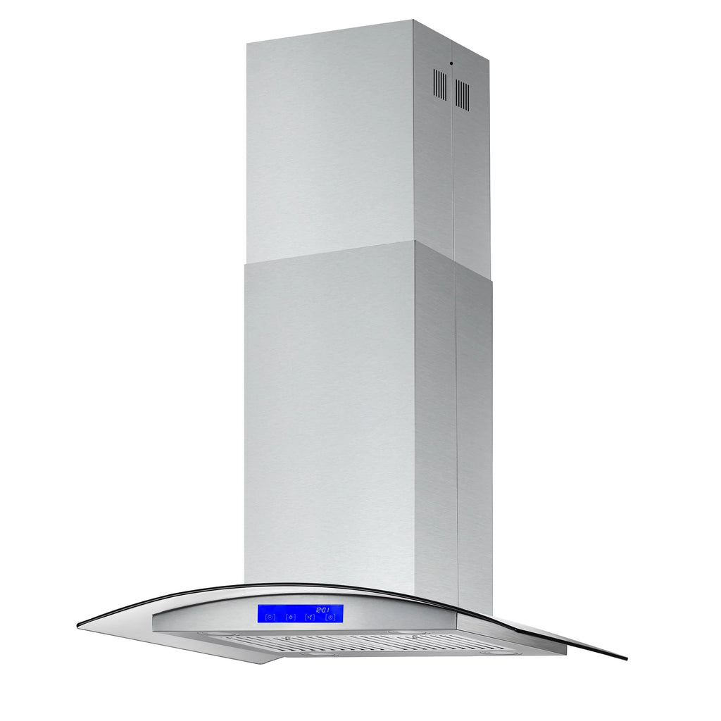 2 Piece Kitchen Appliance Package with Gas Range and Island Range Hood Q410768