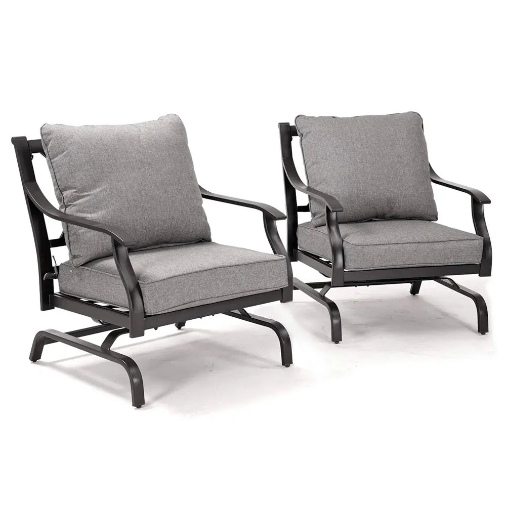 Gray Metal Rocking Chair Set of 2 F87509