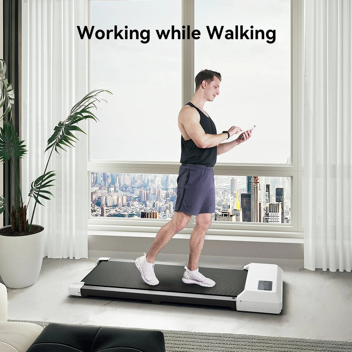 2 in 1 Portable Treadmill with LED Display B7827