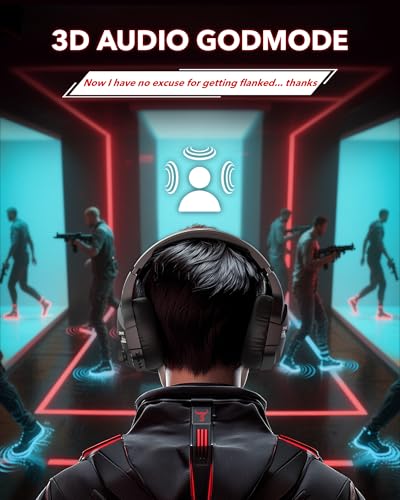 Wireless Gaming Headset with Noise Canceling Mic, 50MM, Red P79514