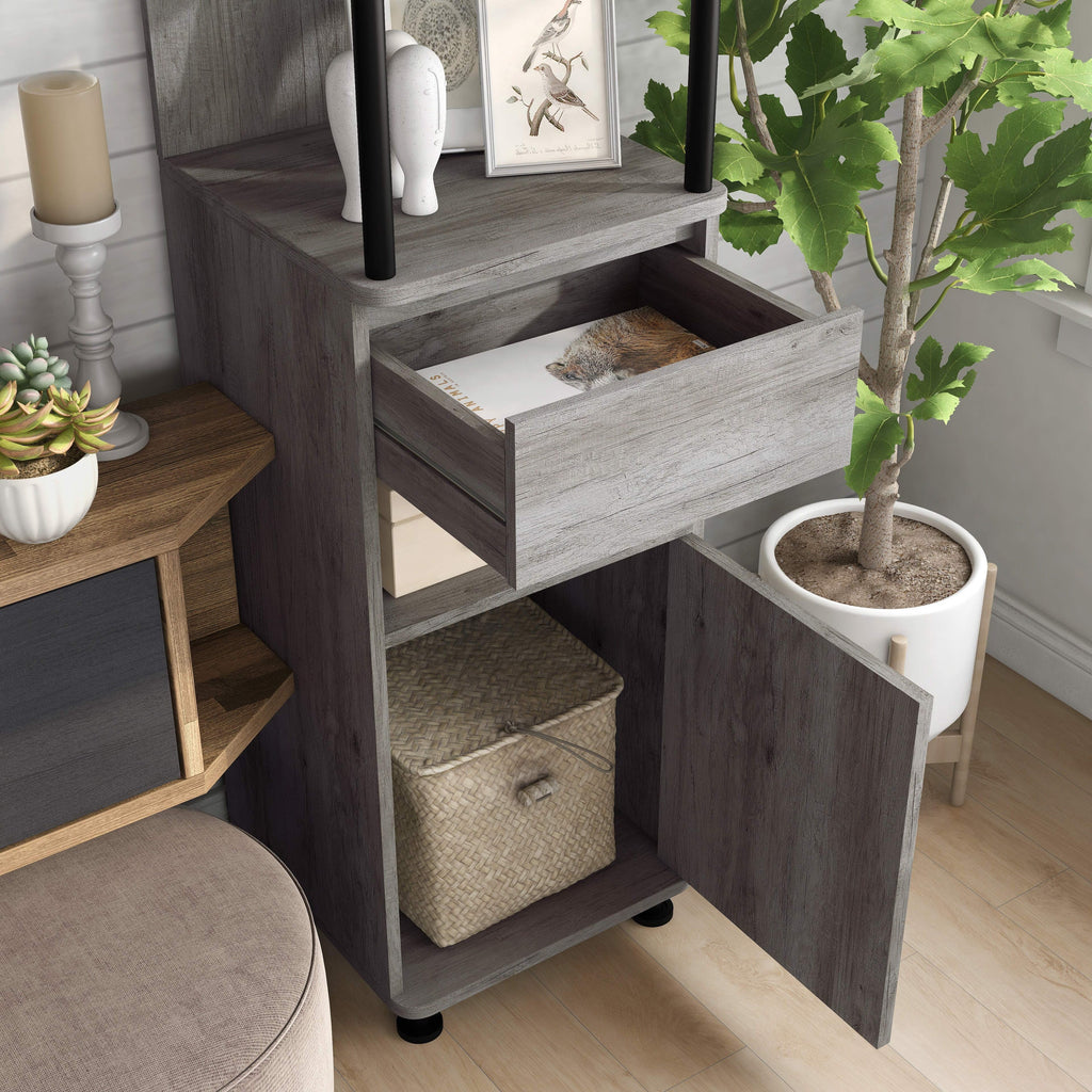 4-Shelf Accent Bookcase with Drawer W6931