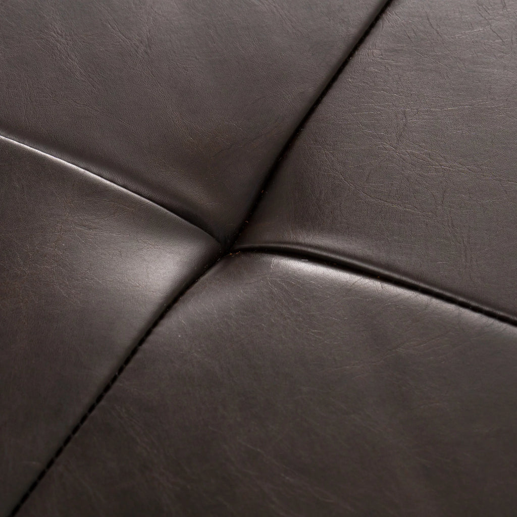 Brown Faux Leather Storage Ottoman T3942