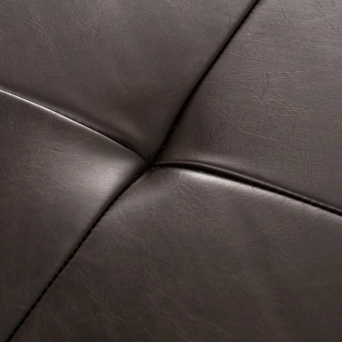 Brown Faux Leather Storage Ottoman T3942