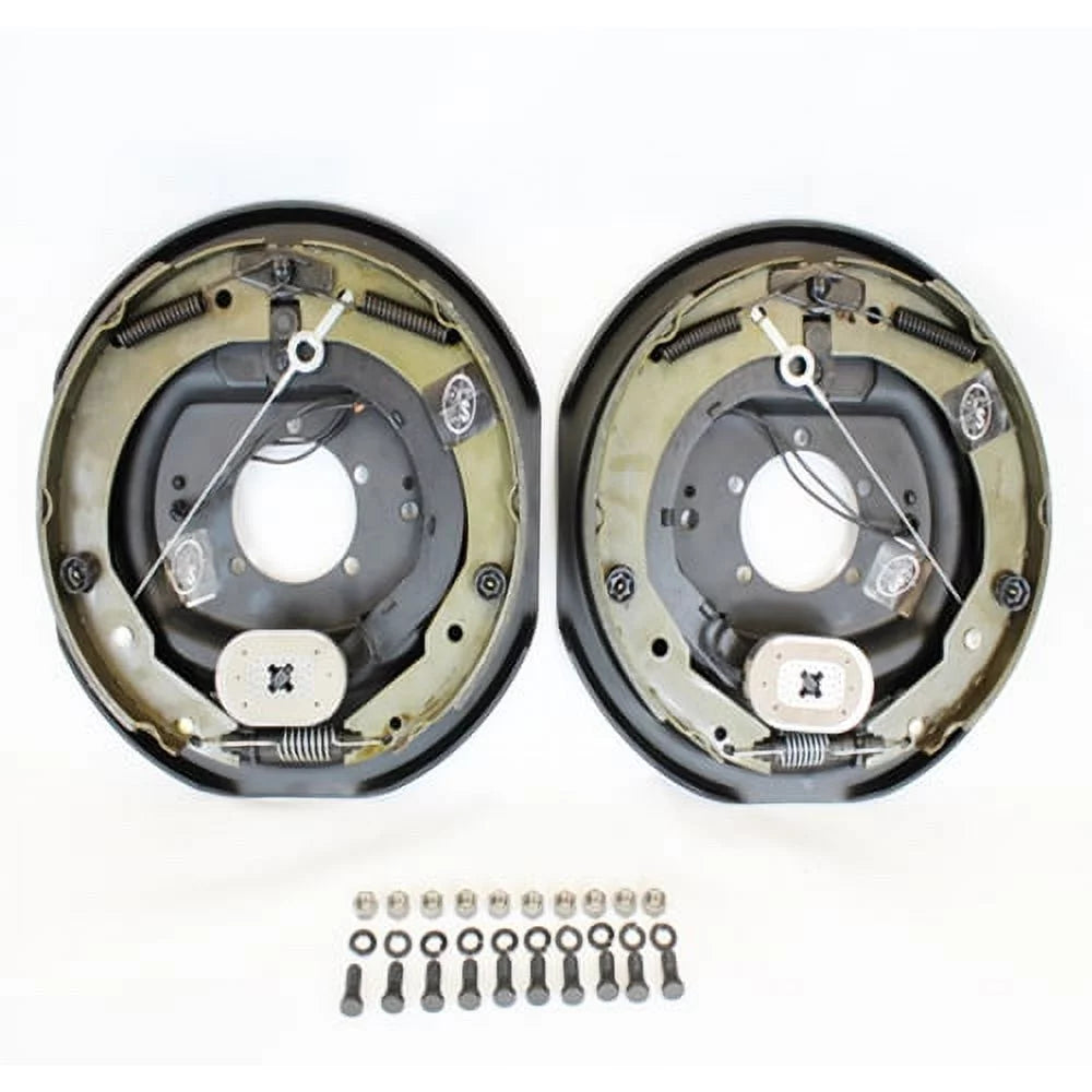 Pair of 12" Self-Adjusting Electric Trailer Brake Assemblies with Hardware W51958