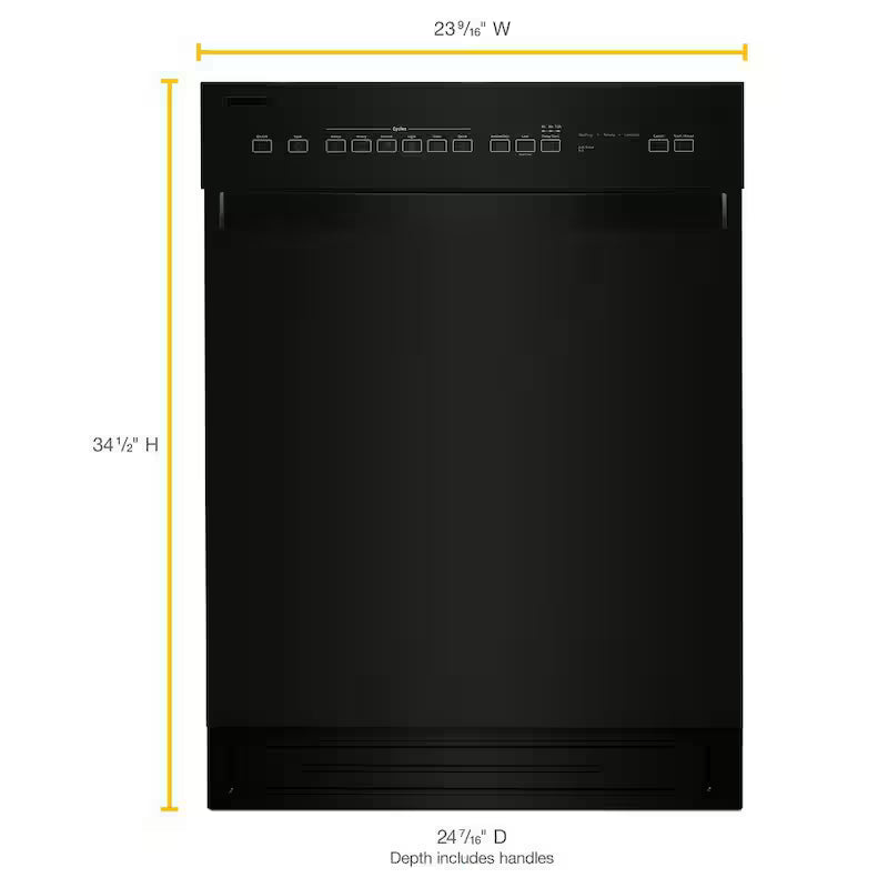 Black Built-In Tall Tub Dishwasher with Stainless Steel Tub U32987