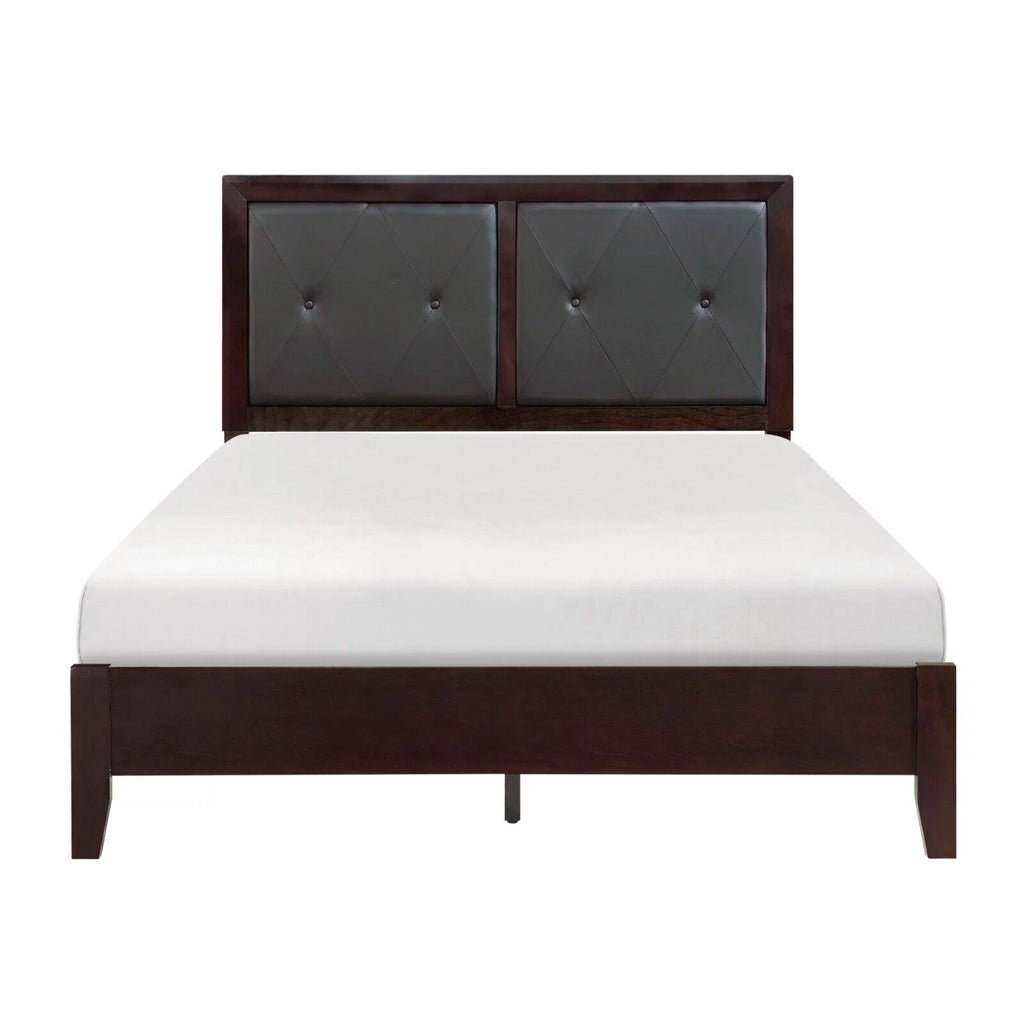 Queen Size Faux Leather Upholstered Bed S8825