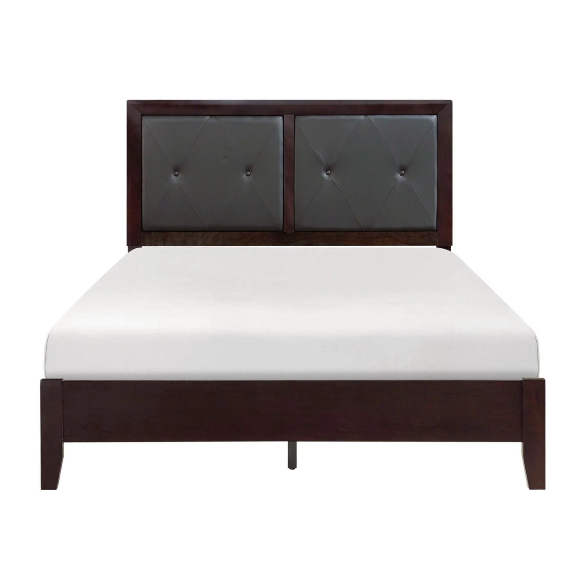 Queen Size Faux Leather Upholstered Bed S8825